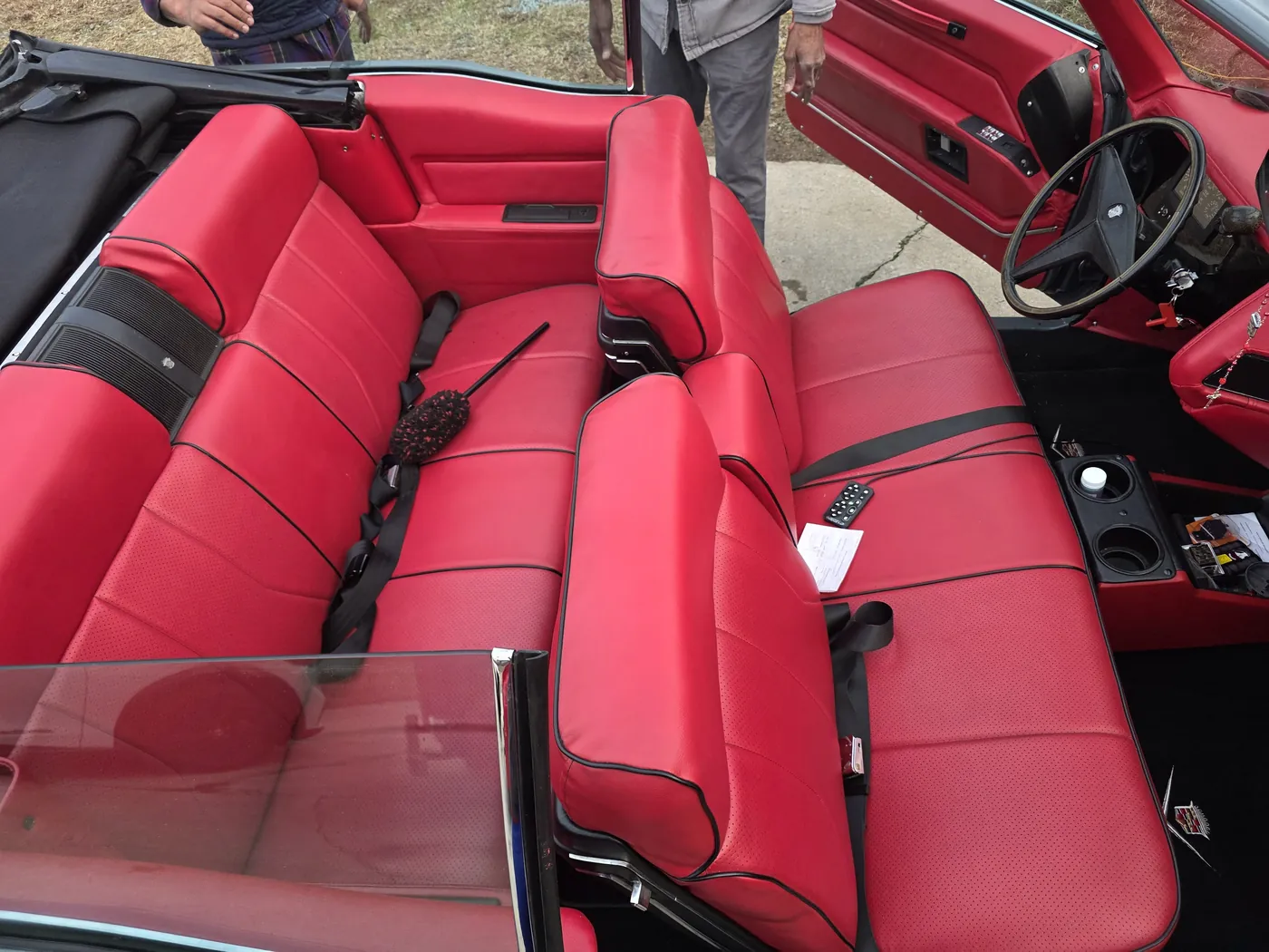 Convertible interior recovered in red