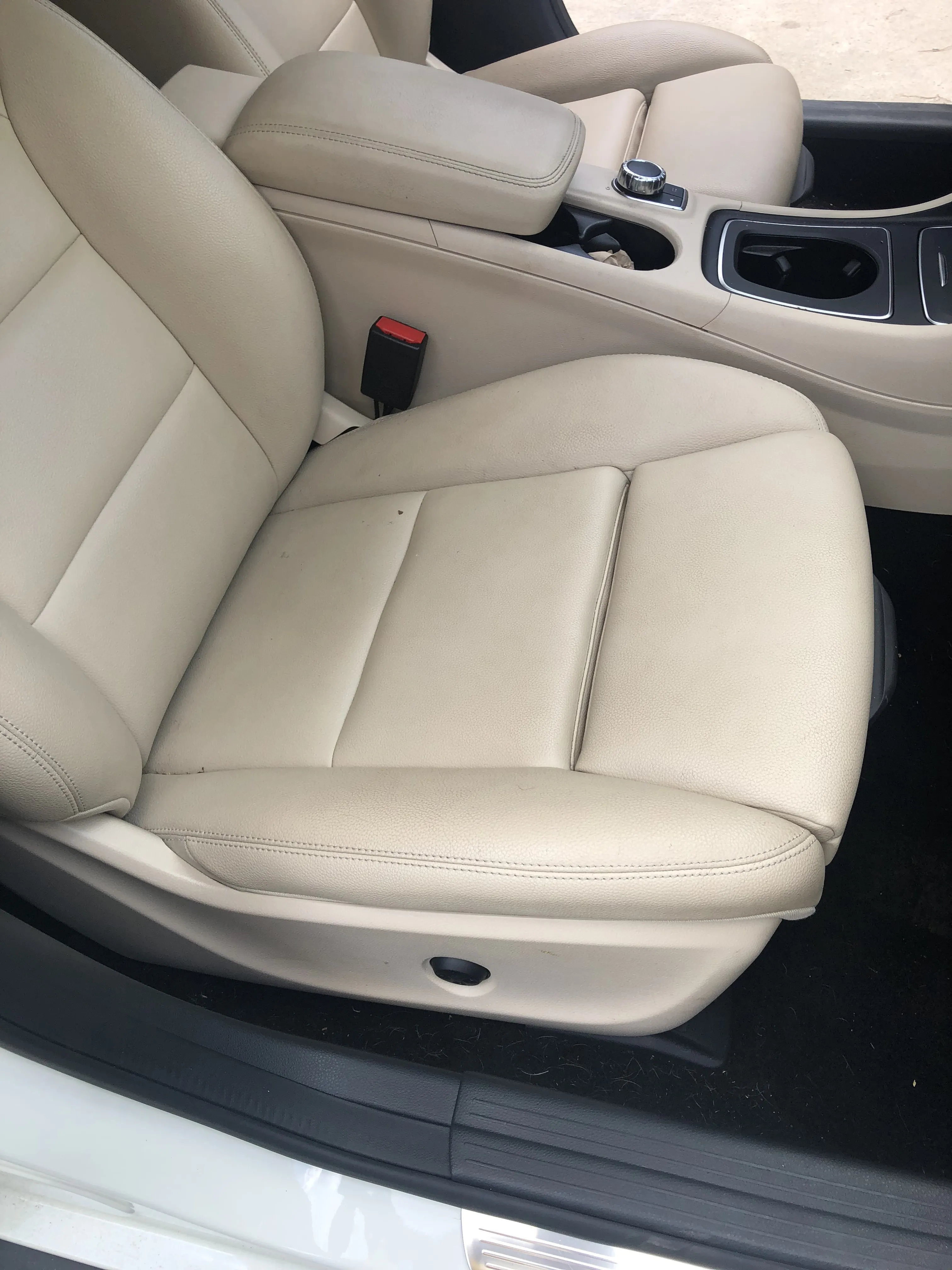 After — cream leather passenger seat