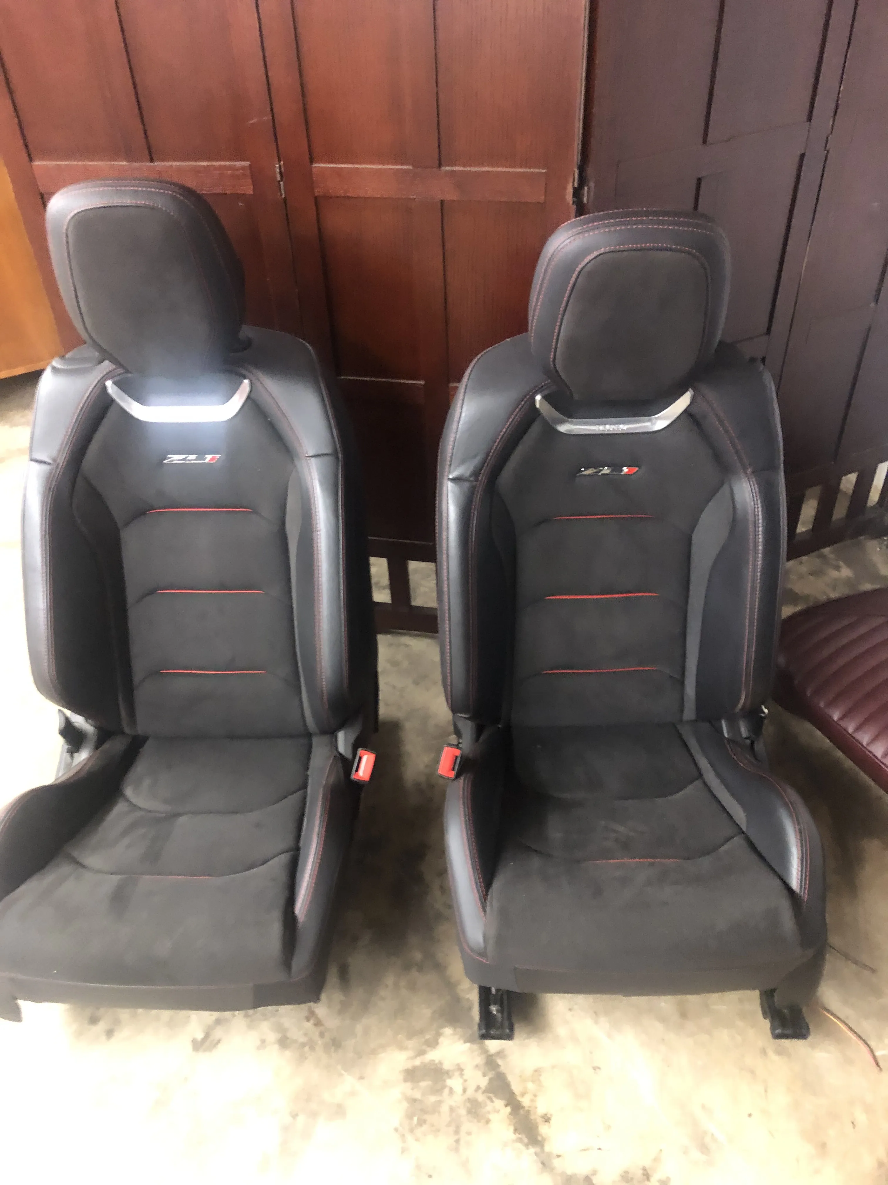 After — black grey suede bolsters