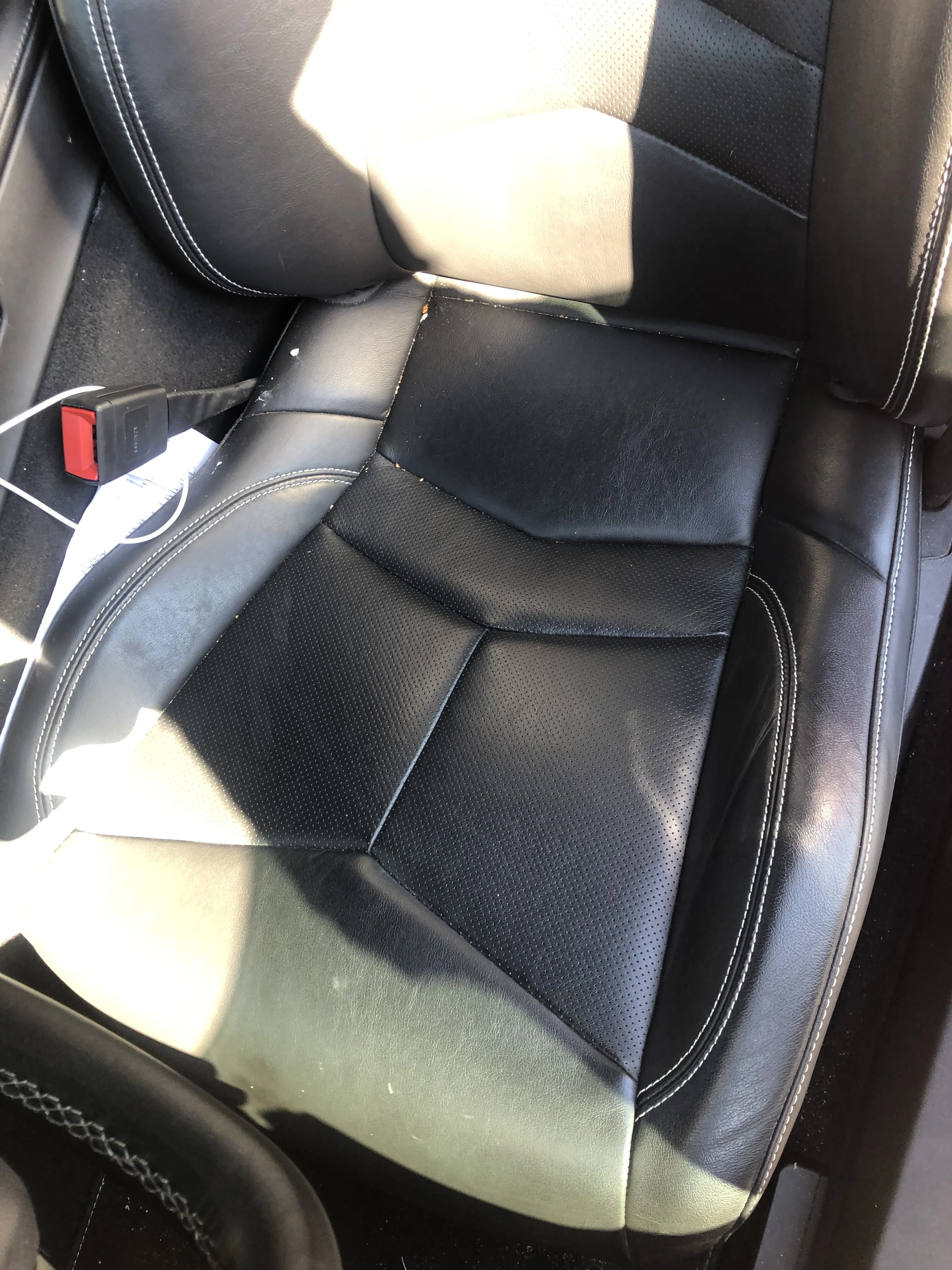 After — black seat protective film