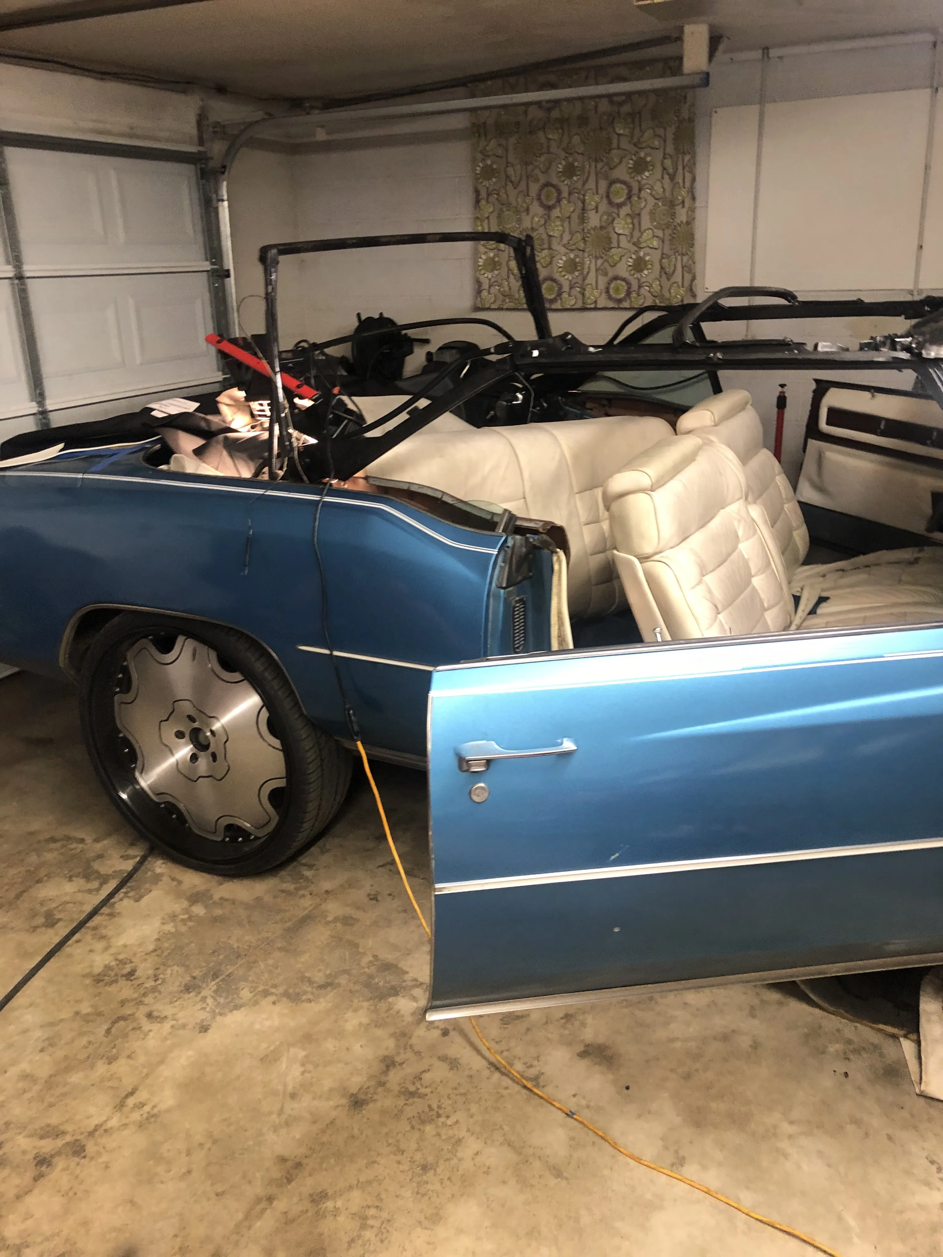 Before — stripped top frame bare