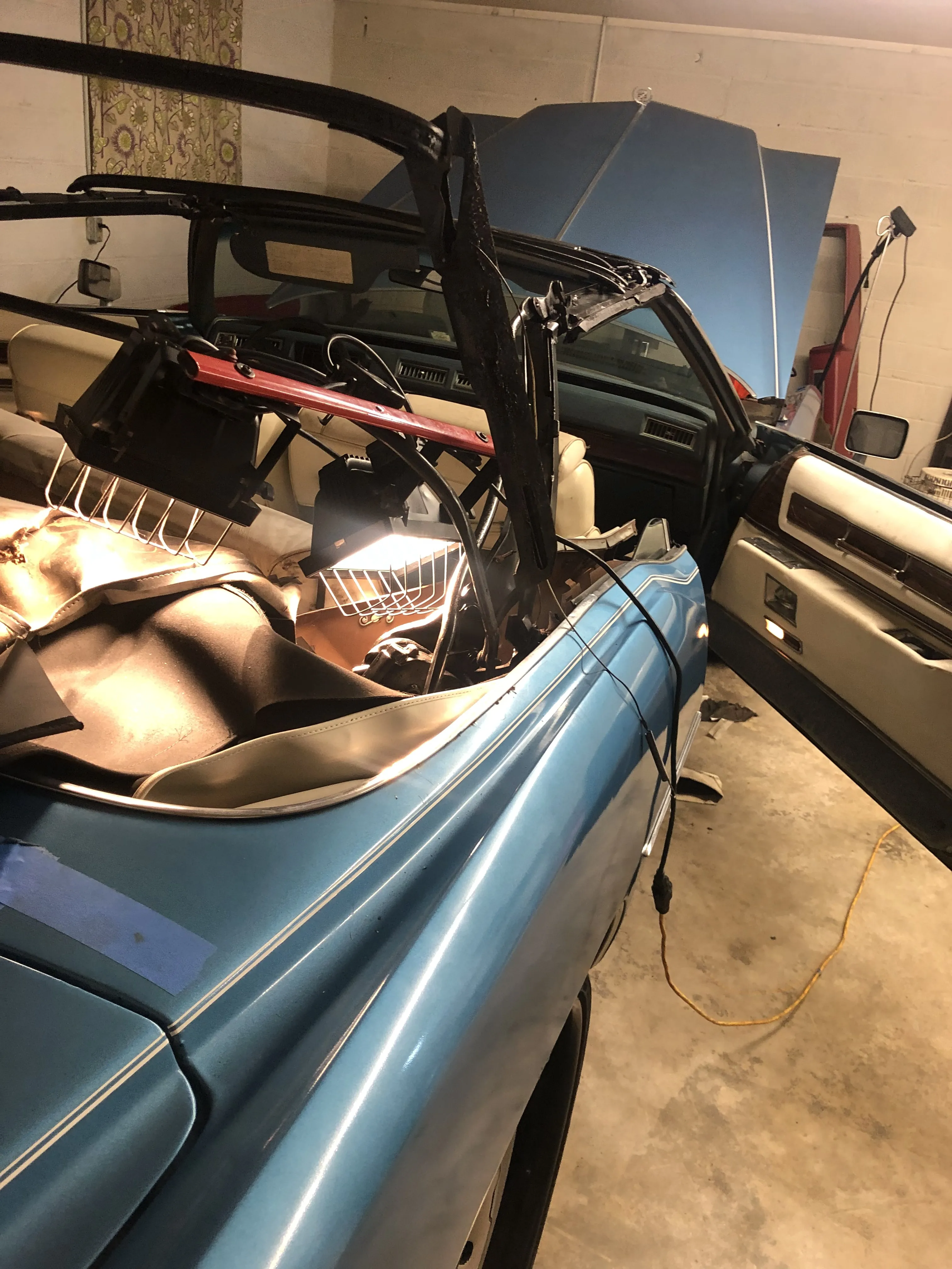 Before — top frame and old material