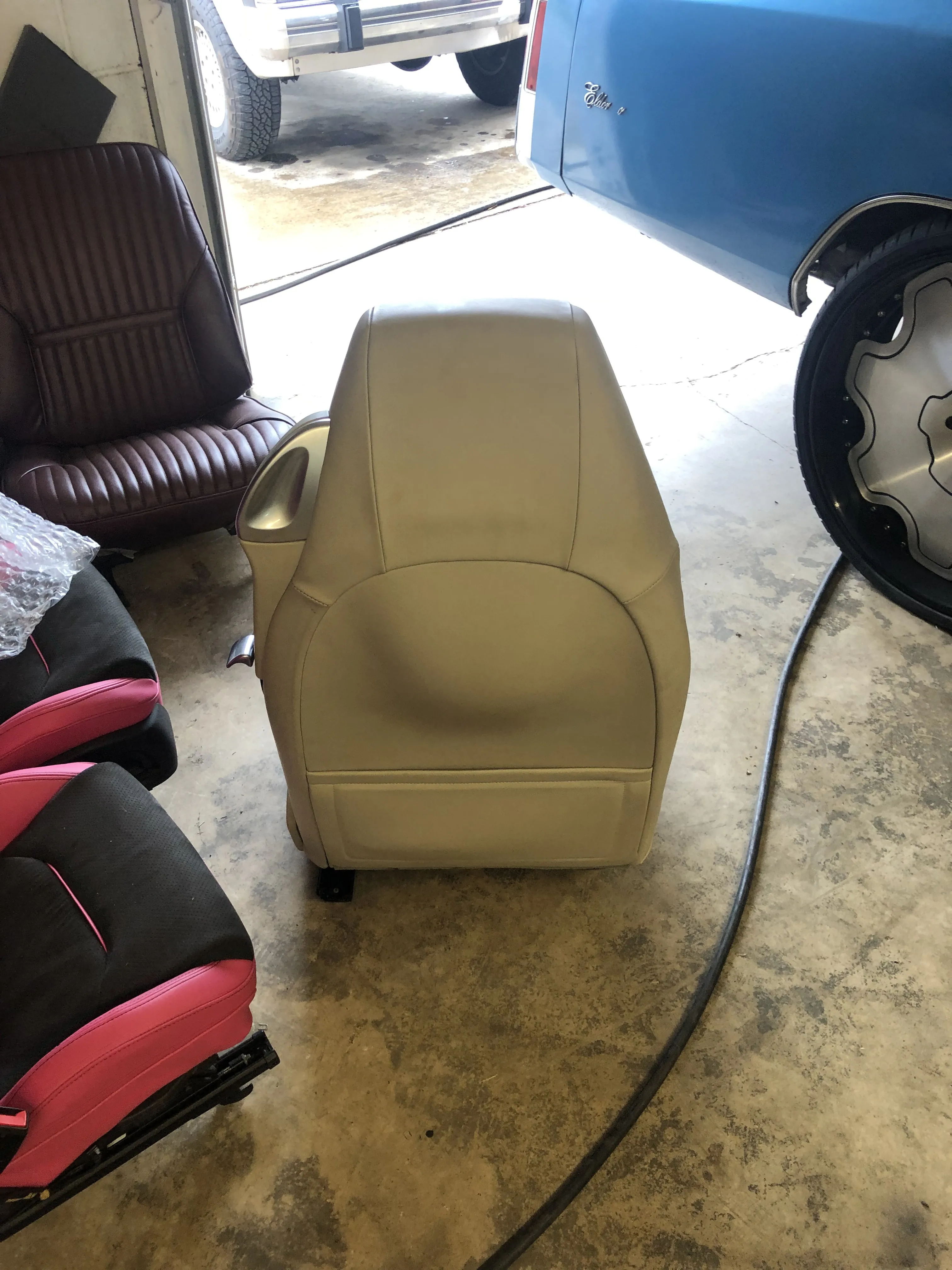 After — cream tan seat