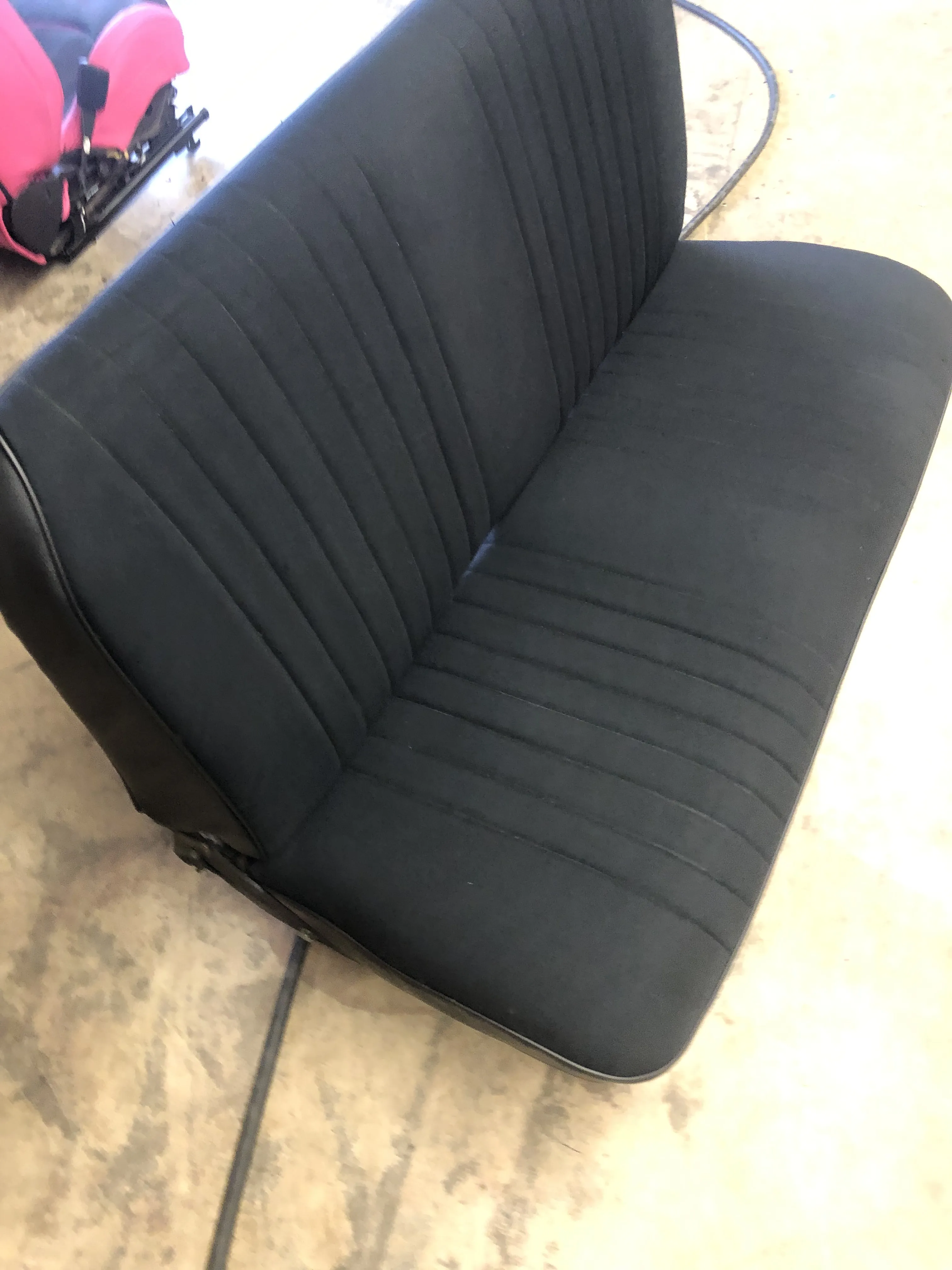 After — grey black bench