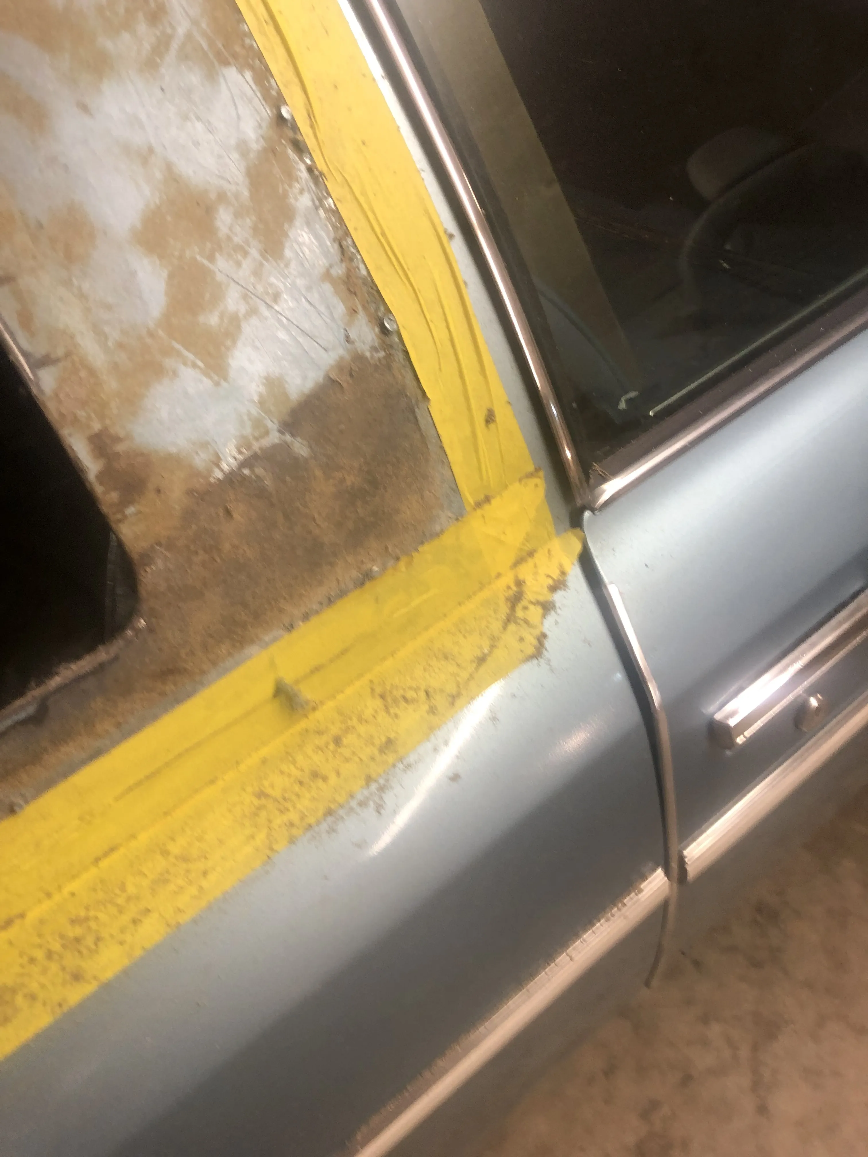 Before — masked frame corrosion