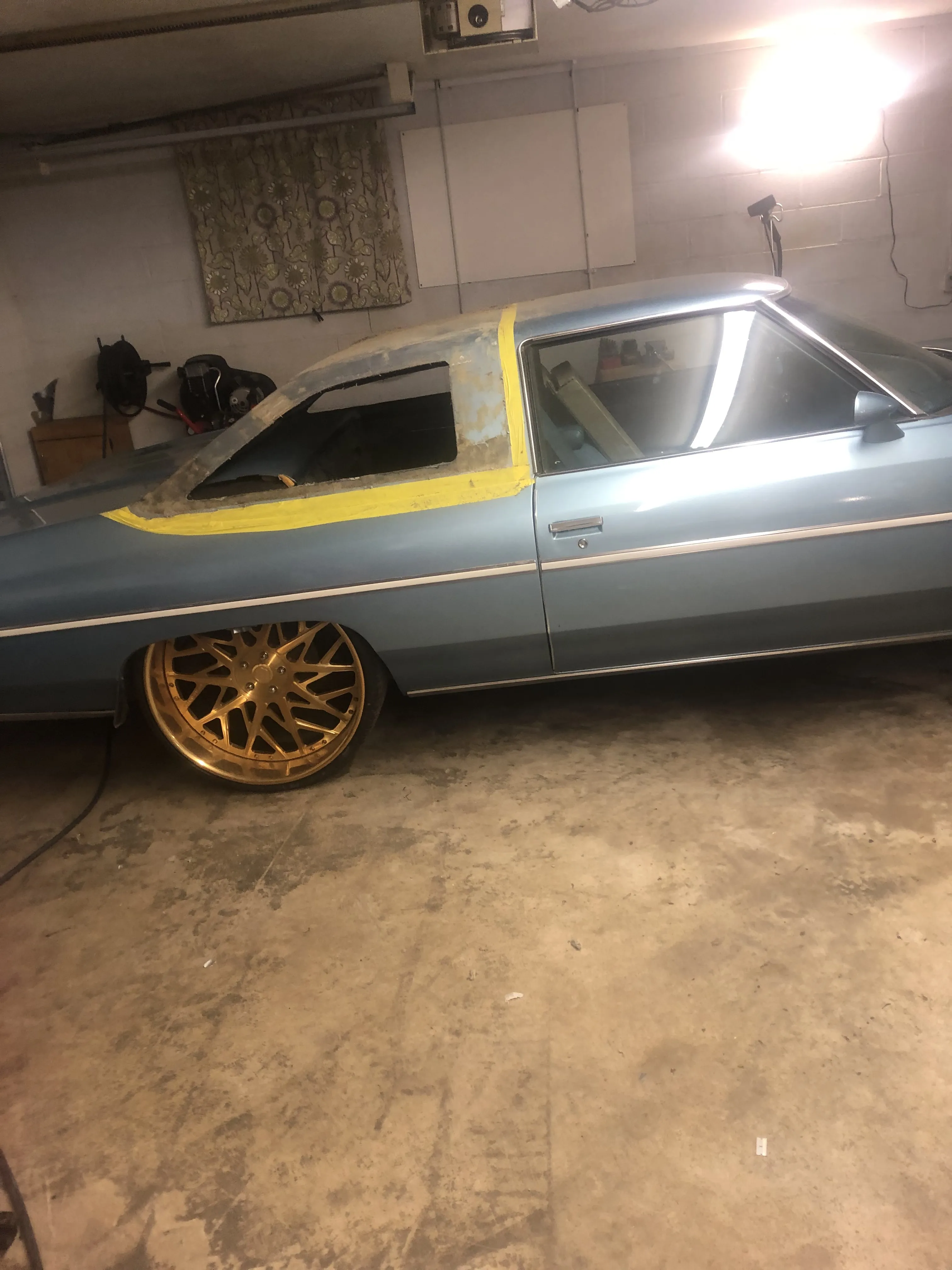 Before — top stripped masked yellow