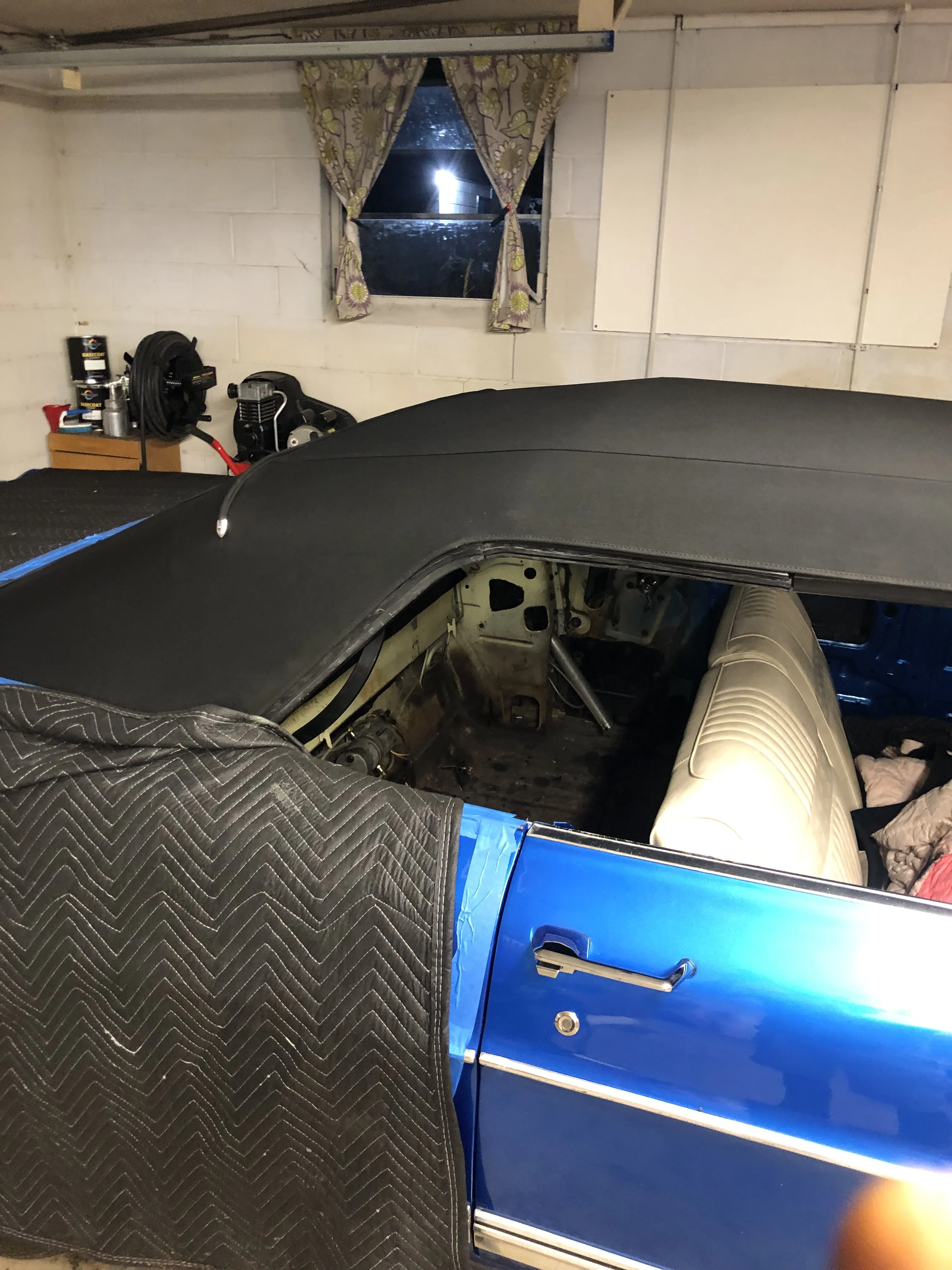 Material over the frame