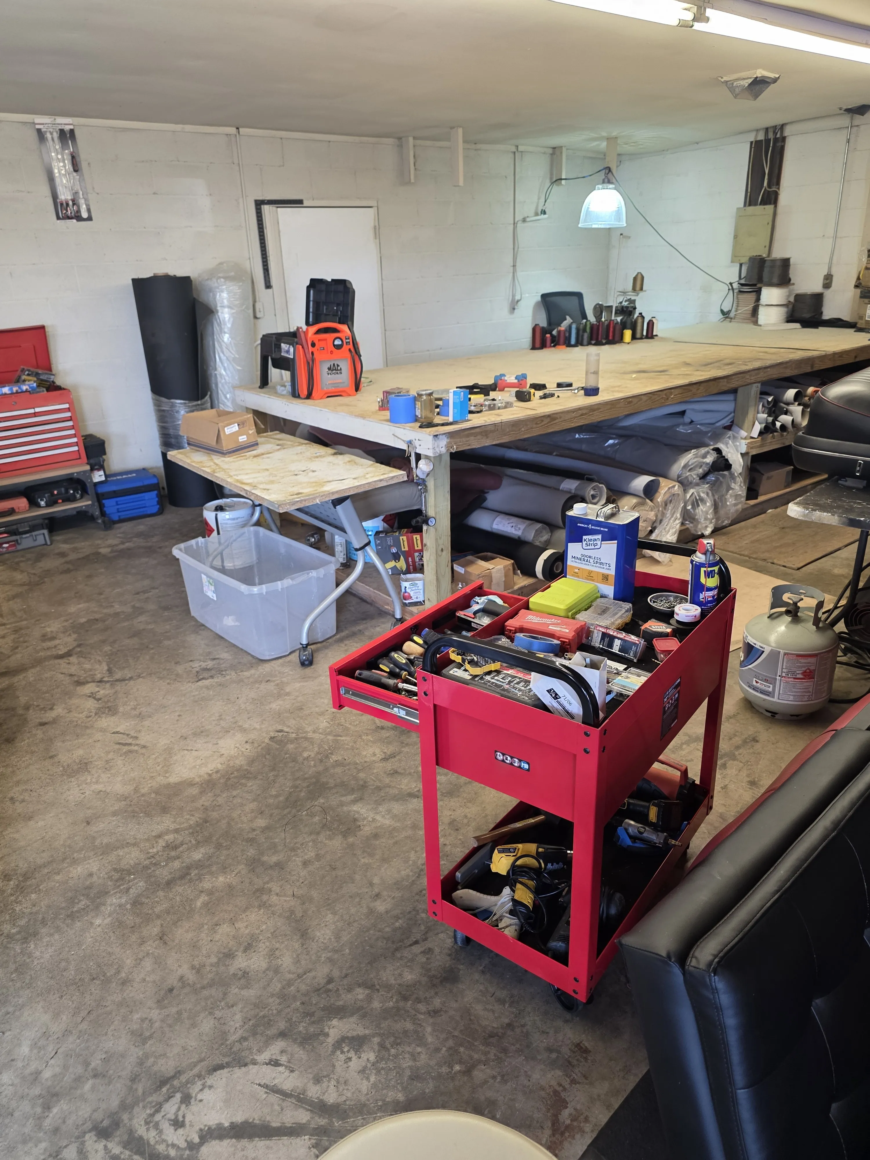 Benches and tool cart