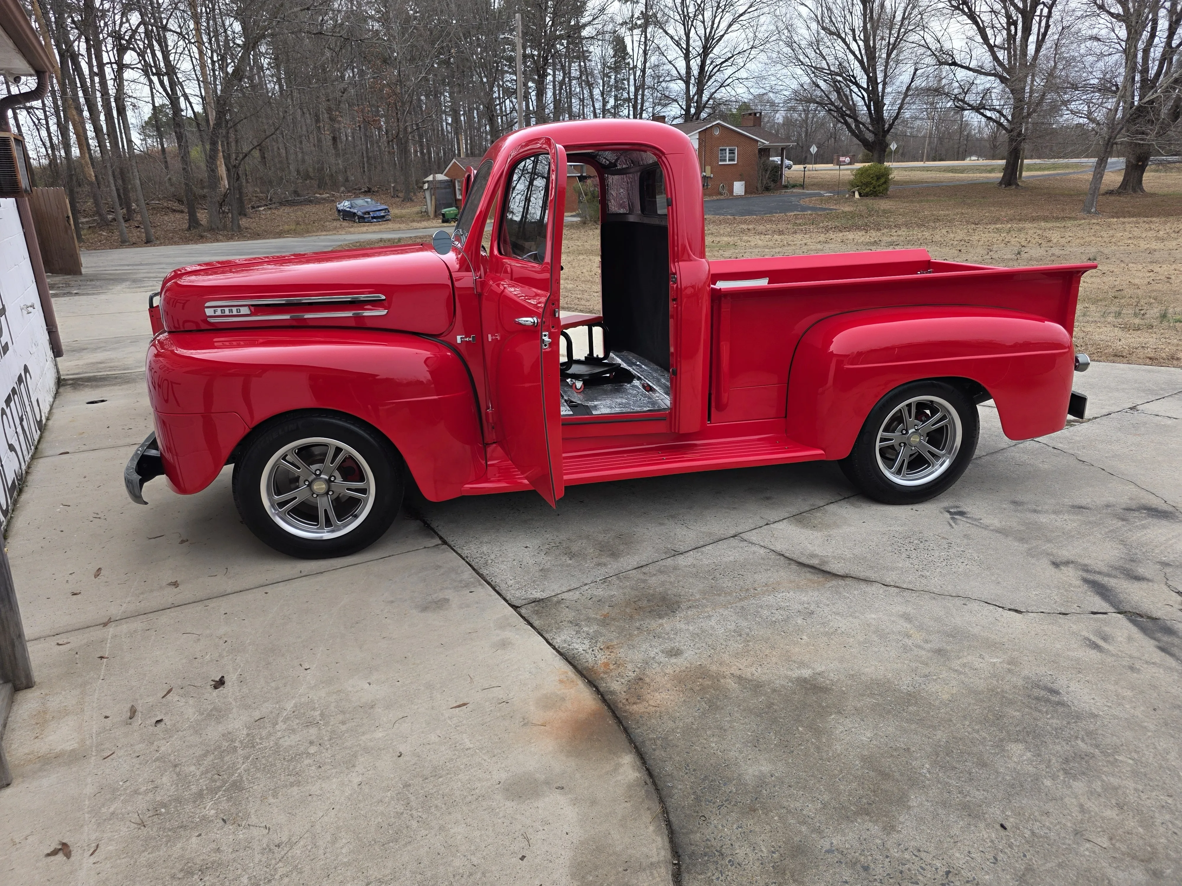 Red f1 pickup at shop