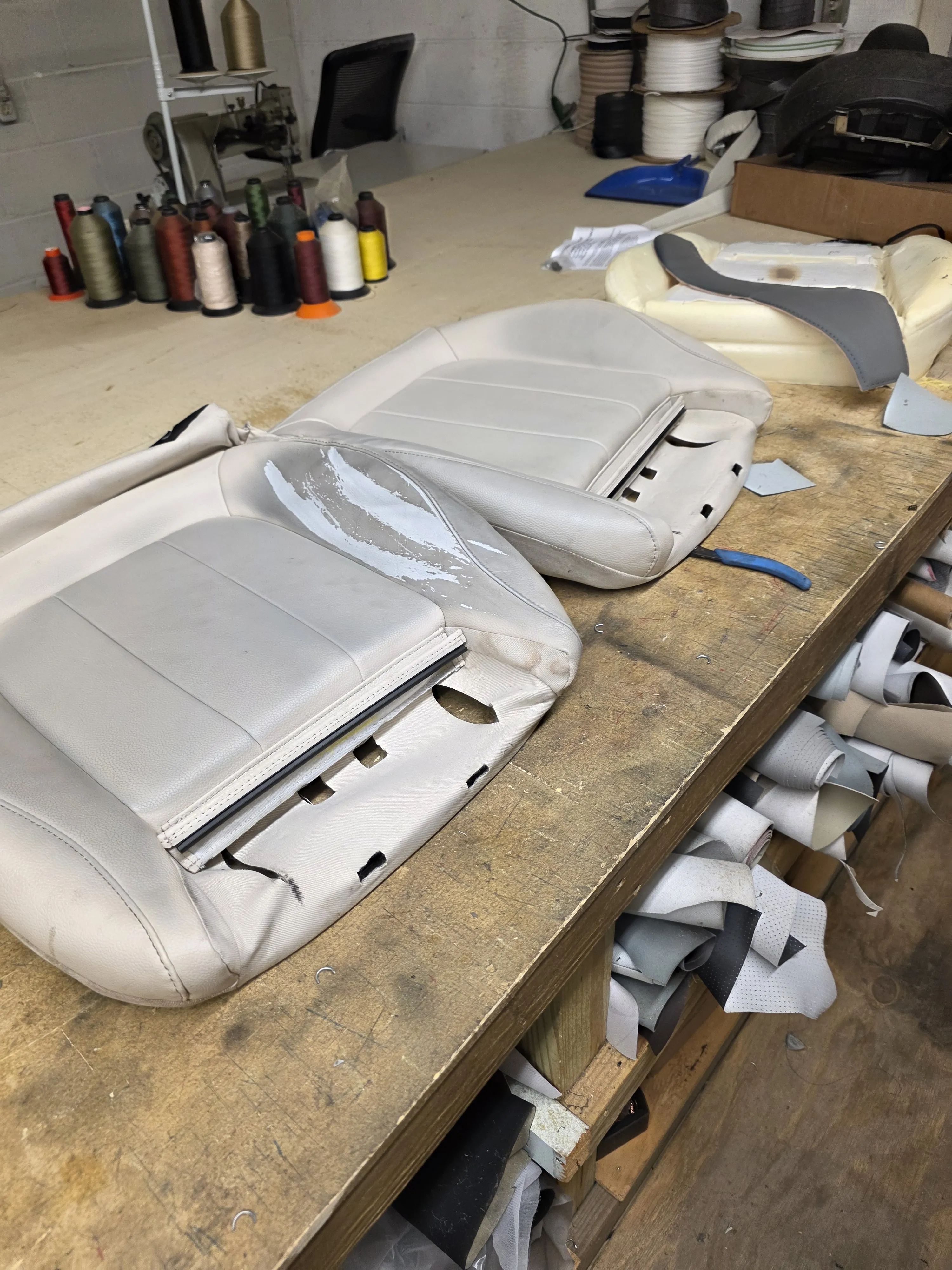 Cushions on the bench