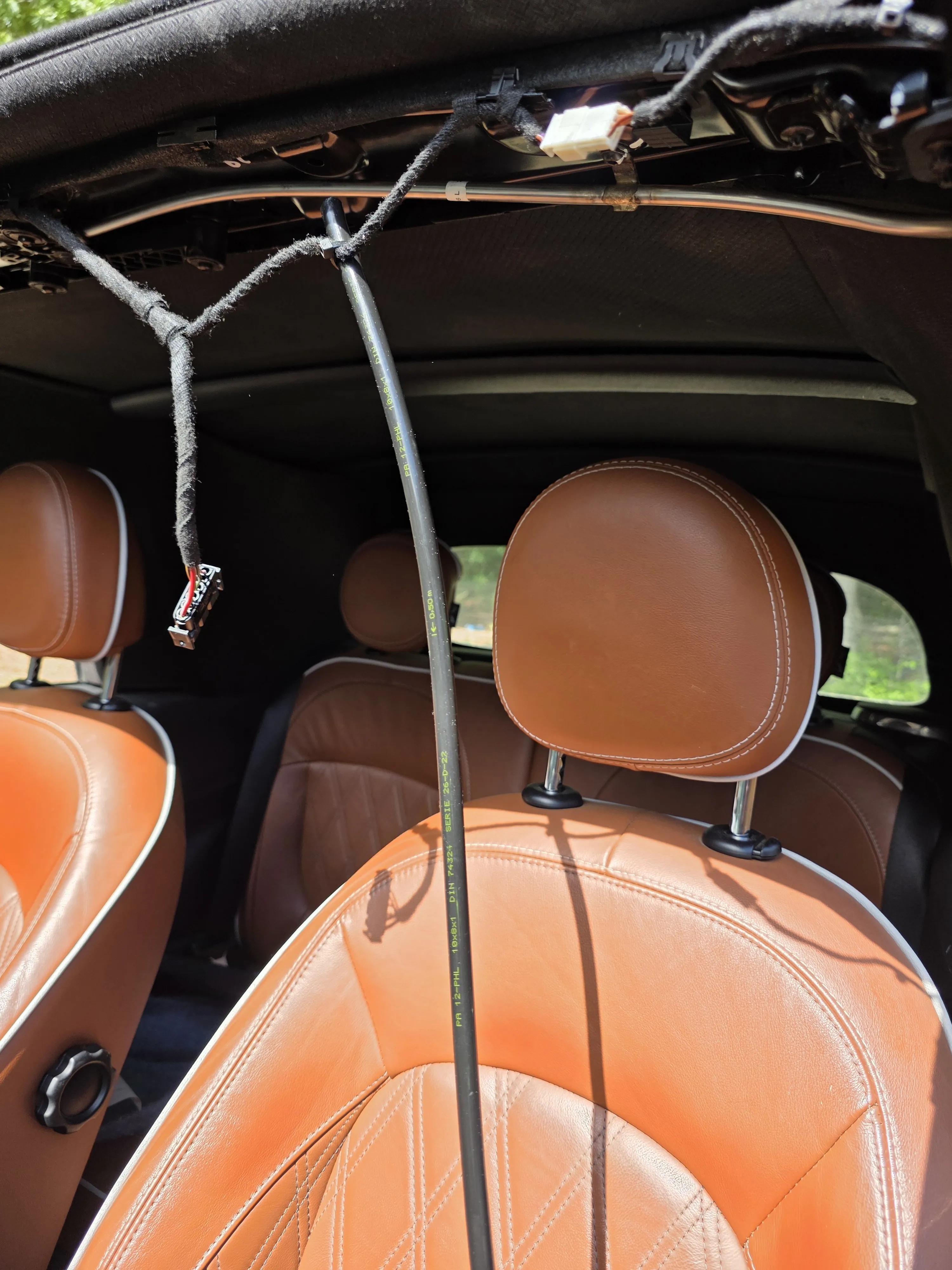 After — cognac seats and headrests